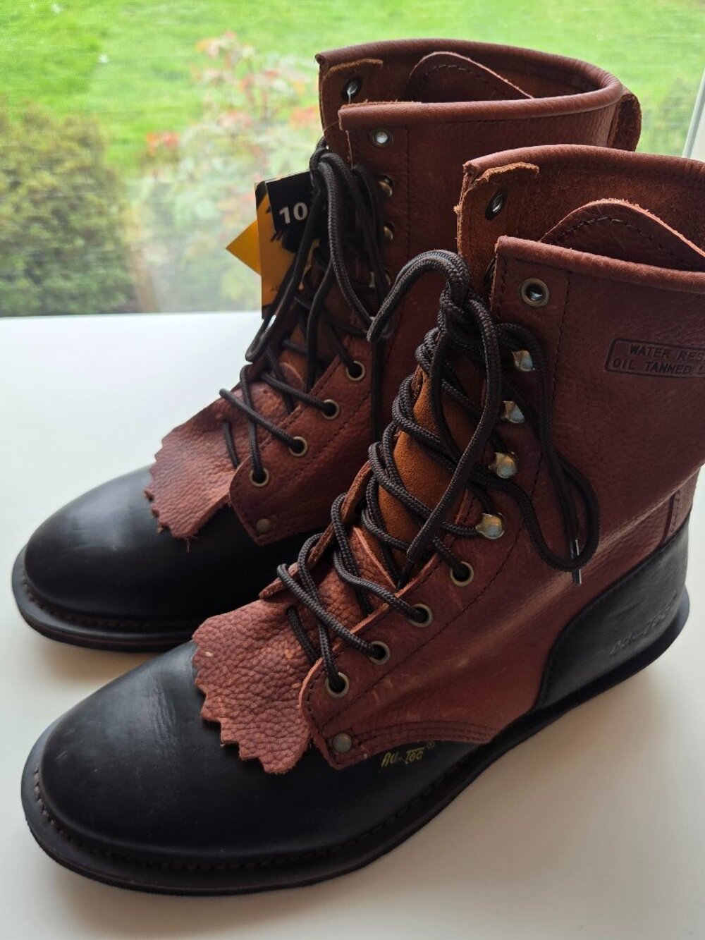 AdTec Packer Kiltie 9 Inch Shaft Packer Work Boot Mens 10.5 Brown Black Leather